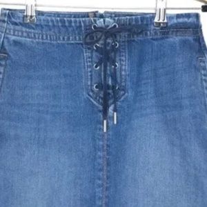 Ann Taylor Loft Denim Draw String Skirt